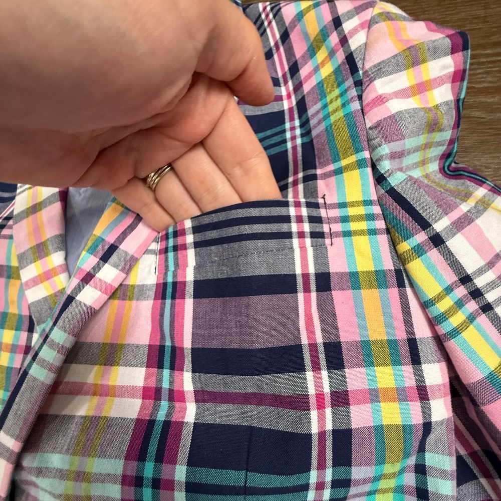 Tommy Hilfiger Boy's Plaid Blazer Size 14, Two Button, Long Sleeve, Lined Preppy - Picture 8 of 16
